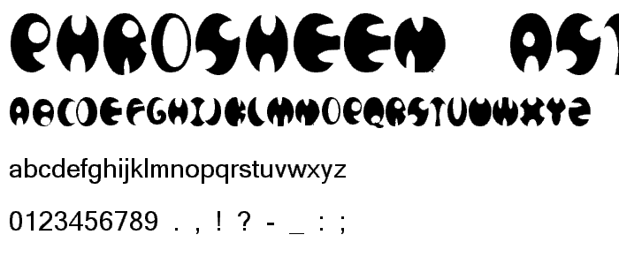Phrosheen  Astrotype font